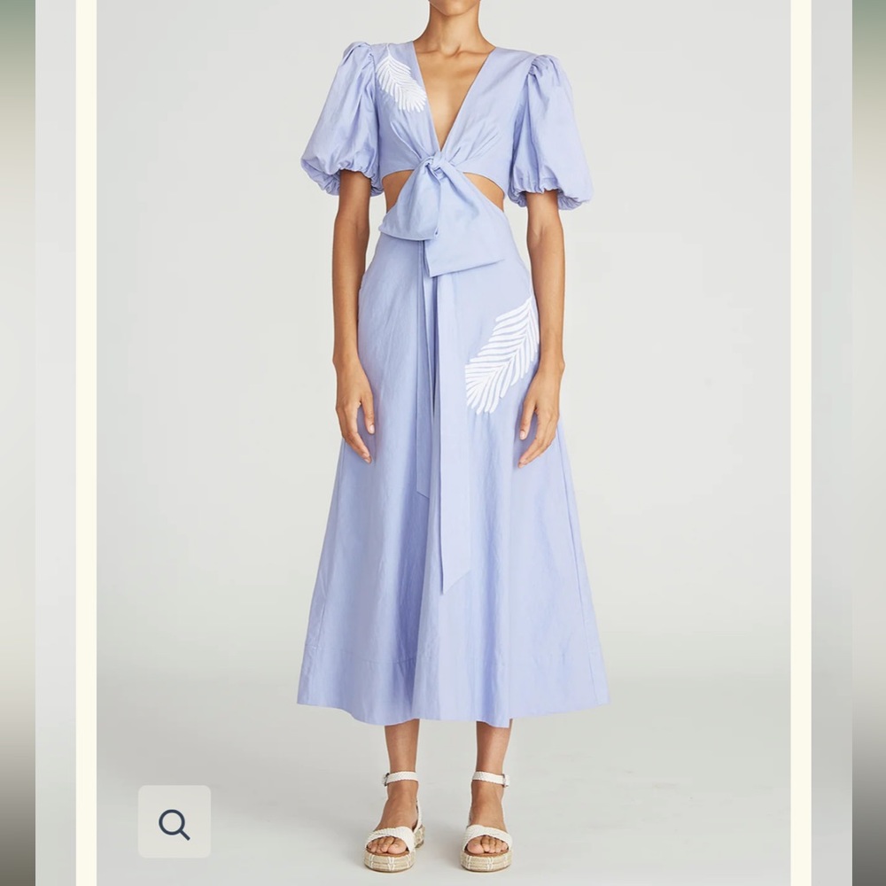 NWT AMUR Gio Cutout Dress Cornflower Blue Organic Biodegradable Cotton size 2